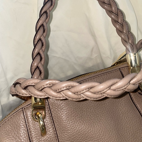 Michael Kors‎ Naomi Taupe Leather Satchel with Braided Handle - Picture 3 of 8